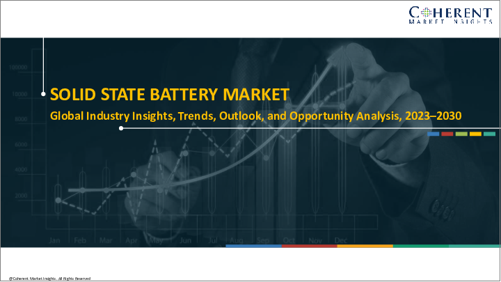 表紙：固体電池市場：アプリケーション別、容量別、電池タイプ別、地域別- 規模、シェア、展望、機会分析、2023年～2030年