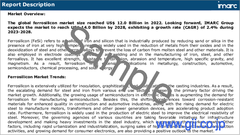 サンプル1：フェロシリコン市場：世界の産業動向、シェア、規模、成長機会、2023-2028年予測