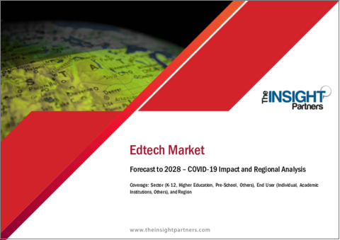 表紙：EdTechの中東・北アフリカ市場の2028年までの予測- 分野別、エンドユーザー別の地域分析