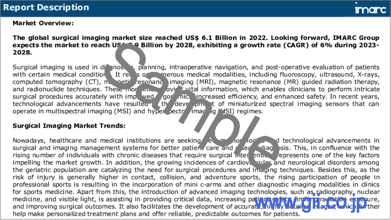 サンプル1：外科手術用イメージング市場：世界の産業動向、シェア、規模、成長機会、2023-2028年予測