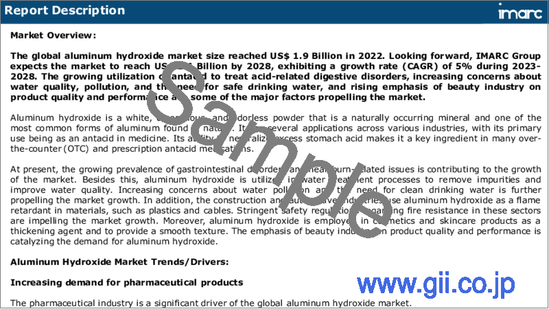 サンプル1：水酸化アルミニウム市場：世界の産業動向、シェア、規模、成長機会、2023-2028年予測