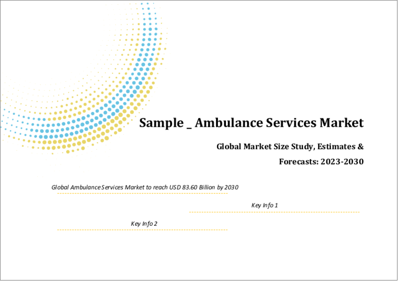 表紙：救急車サービスの世界市場規模調査・予測、搬送車両別、救急サービス別、設備別（事前救命救急サービス、基本救命救急サービス）、地域別分析、2023-2030年