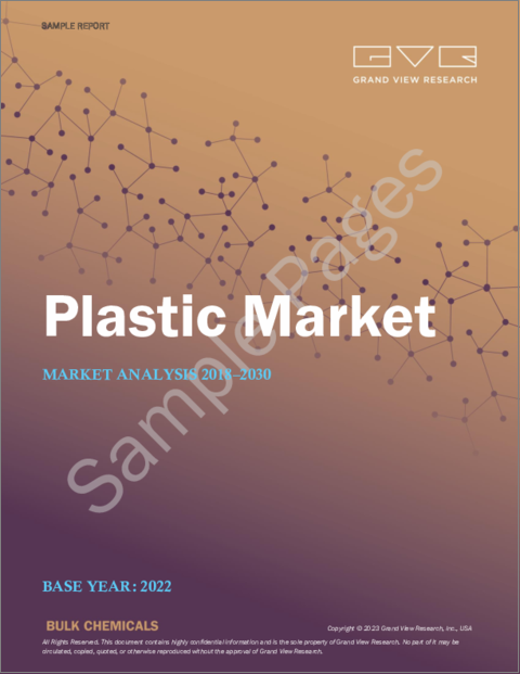 表紙：プラスチックの市場規模、シェア、動向分析レポート：製品別、用途別、最終用途別、地域別、セグメント別予測、2023年～2030年