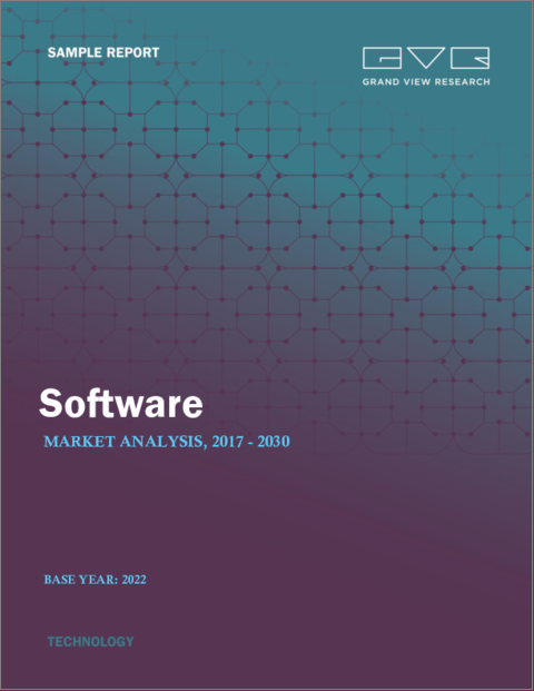 表紙：ソフトウェアの市場規模、シェア、動向分析レポート：企業規模別、業界別、デプロイメント別、製品タイプ別、地域別、セグメント予測、2023年～2030年