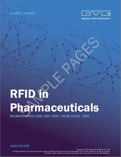 表紙：医薬品におけるRFIDの市場規模、シェア、動向分析レポート：コンポーネント別、タイプ別、用途別、エンドユーザー別、地域別、セグメント予測、2023年～2030年