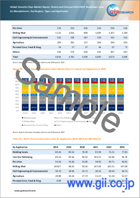 サンプル2：スメクタイト粘土（ベントナイト）の世界市場、実績と予測（2018年～2029年）