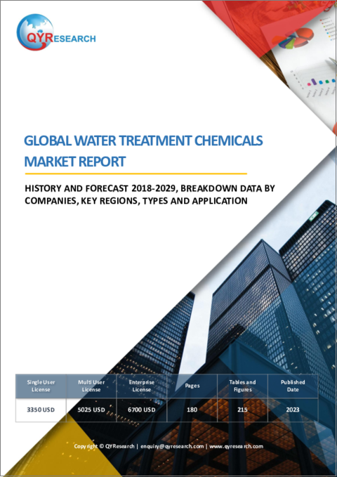 表紙：水処理薬品の世界市場、実績と予測（2018年～2029年）