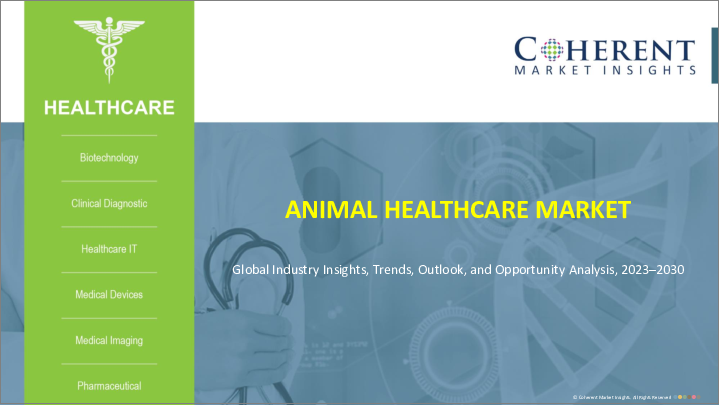 表紙：アニマルヘルスケア市場：動物タイプ別、製品タイプ別、エンドユーザー別、地域別：市場規模、シェア、展望、機会分析、2023年～2030年