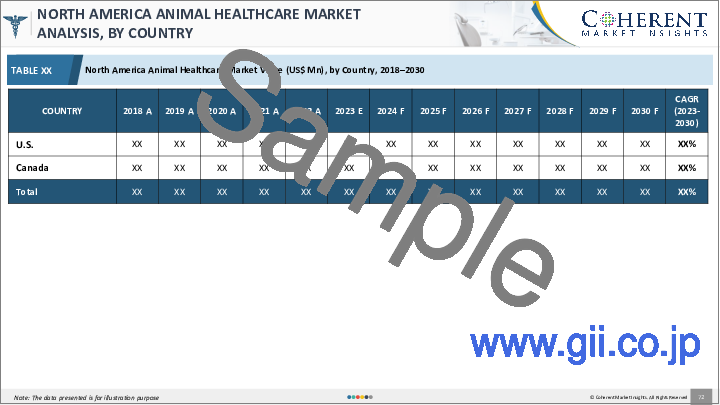 サンプル2：アニマルヘルスケア市場：動物タイプ別、製品タイプ別、エンドユーザー別、地域別：市場規模、シェア、展望、機会分析、2023年～2030年