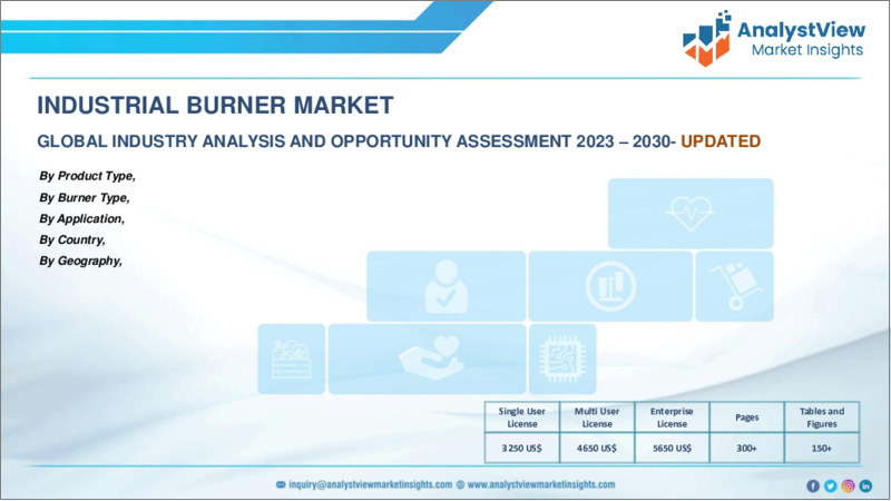 表紙：工業用バーナー市場：製品タイプ別、用途別、バーナータイプ別、国別、地域別- 産業分析、市場規模、市場シェア、2023-2030年予測
