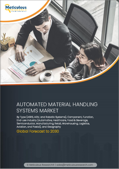 表紙：自動マテリアルハンドリングシステム市場：タイプ、コンポーネント、機能、最終用途産業別-2030年までの世界予測