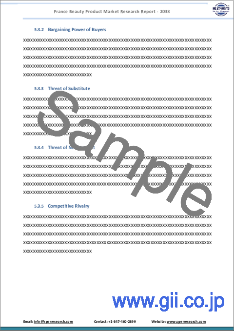 サンプル1：フランスの美容製品市場：規模 - 化粧品別、カテゴリー別、流通チャネル別、地域別見通し、競合戦略、2033年までのセグメント別予測