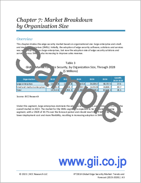 サンプル1：エッジセキュリティの世界市場：動向・予測 (2023～2028年)