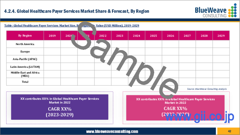 サンプル1：ヘルスケアペイヤーサービス市場- 世界の市場規模、シェア、動向分析、機会、予測レポート、2019-2029年