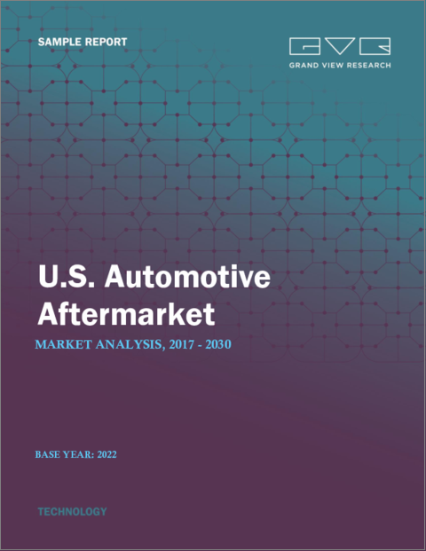 表紙：米国の自動車アフターマーケット産業規模・シェア・動向分析レポート：交換部品別、サービスチャネル別、認証別、製品価格別、流通チャネル別、セグメント予測、2023～2030年