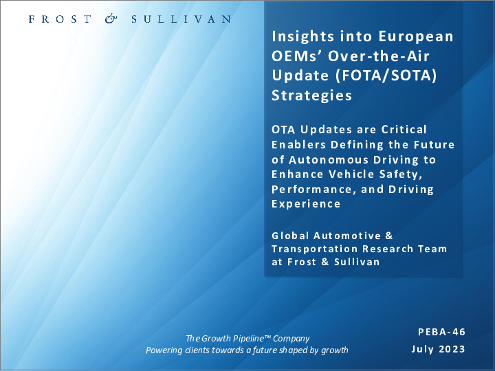 表紙：欧州OEMのOver-the-Air Update（FOTA/SOTA）戦略に関する洞察