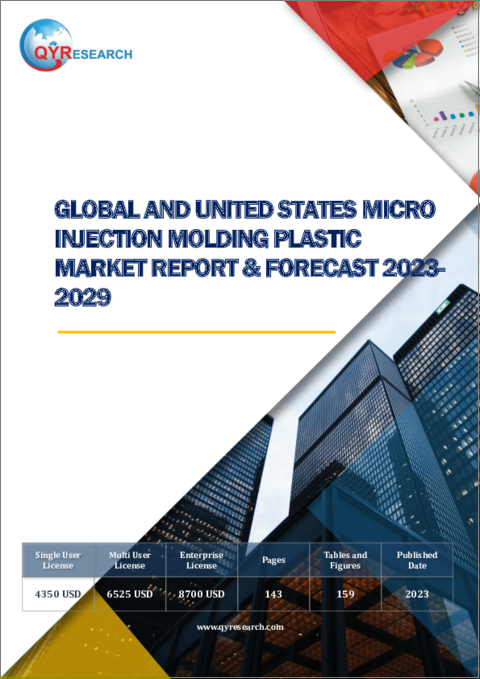 表紙：世界および米国のマイクロ射出成形プラスチック市場：予測（2023年～2029年）