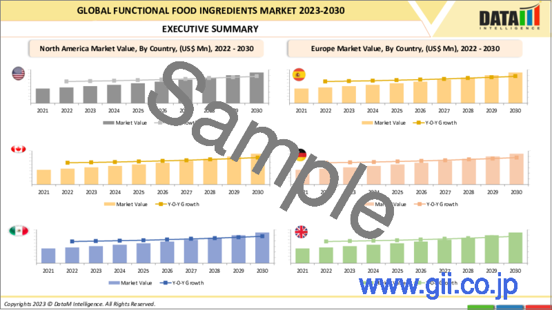 サンプル2：機能性食品成分の世界市場-2023年～2030年