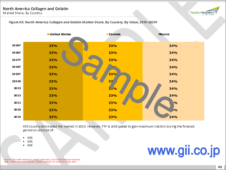サンプル2：コラーゲン・ゼラチン市場- 世界の産業規模、シェア、動向、機会、予測、2018-2028年