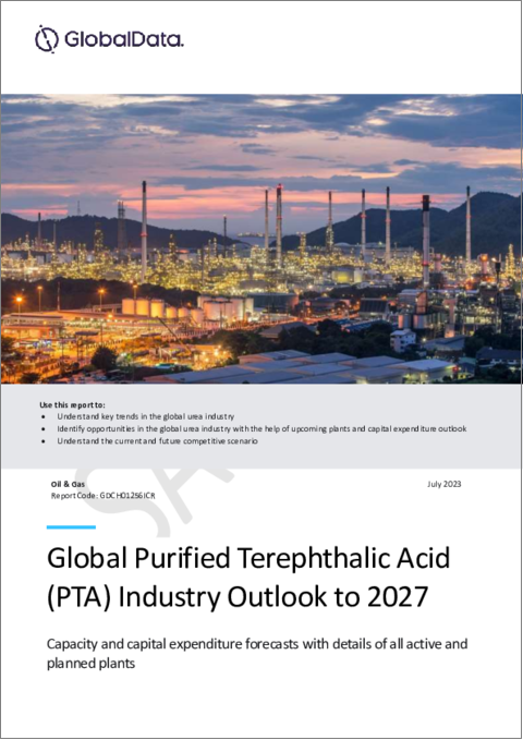 表紙：高純度テレフタル酸（PTA）業界：設備容量と設備投資（CapEx）予測、地域別・国別（稼働中プラント、計画・発表済みプロジェクトの詳細）
