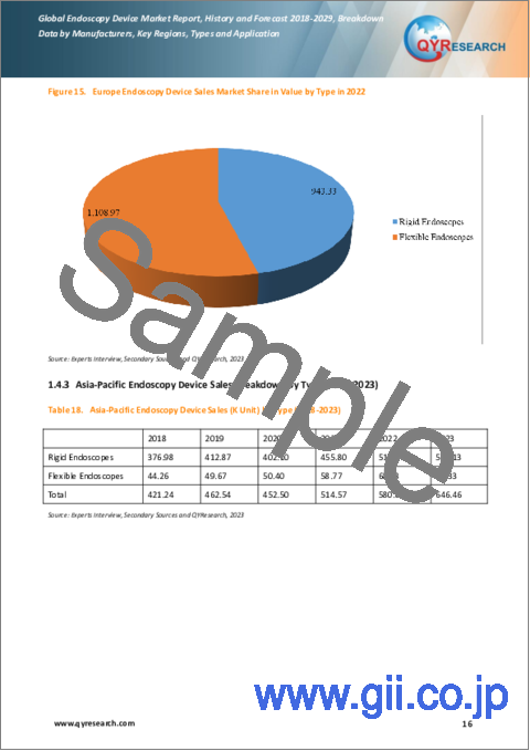 サンプル1：内視鏡検査デバイスの世界市場：2018-2029年