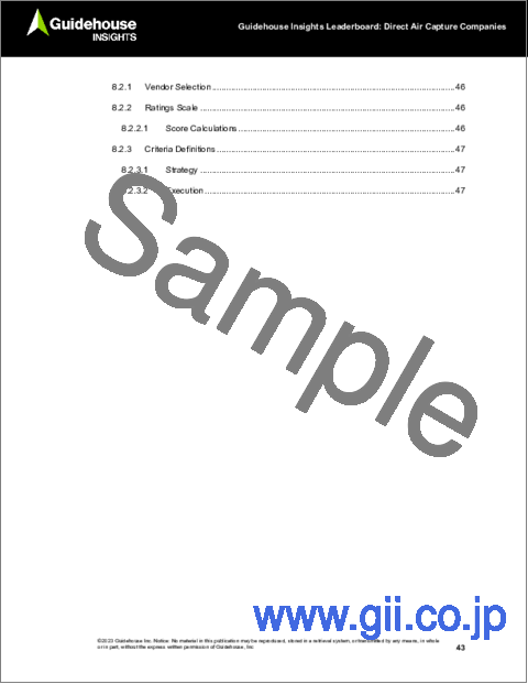 サンプル1：Guidehouse Insights Leaderboard Report：DAC (Direct Air Capture) 企業 - DAC企業13社の戦略・実行力の評価