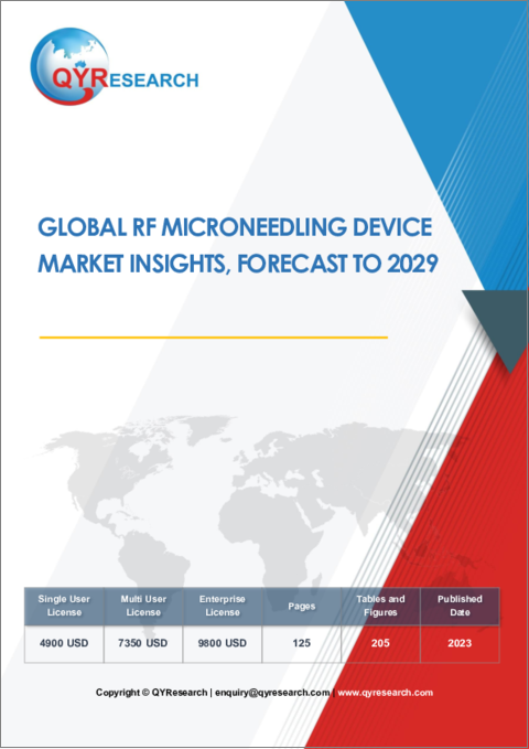 表紙：RFマイクロニードリングデバイスの世界市場の考察、予測（～2029年）