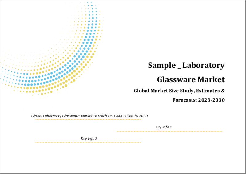 表紙：ラボ用ガラス器具の世界市場調査＆予測、製品別、エンドユーザー別、地域別分析、2023-2030年