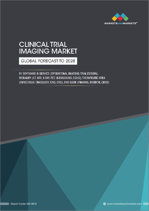 表紙：臨床試験イメージングの世界市場 (～2028年)：ソフトウェア＆サービス・モダリティ・治療分野・エンドユーザー・地域別
