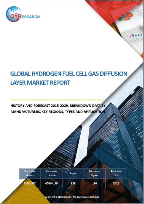 表紙：水素燃料電池ガス拡散層の世界市場：実績と予測（2018年～2029年）