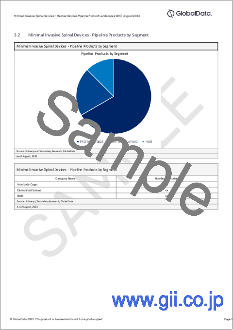 サンプル2：低侵襲脊椎装置市場：パイプラインレポート（開発段階、セグメント、地域・国、規制経路、主要企業など）、2023年最新版