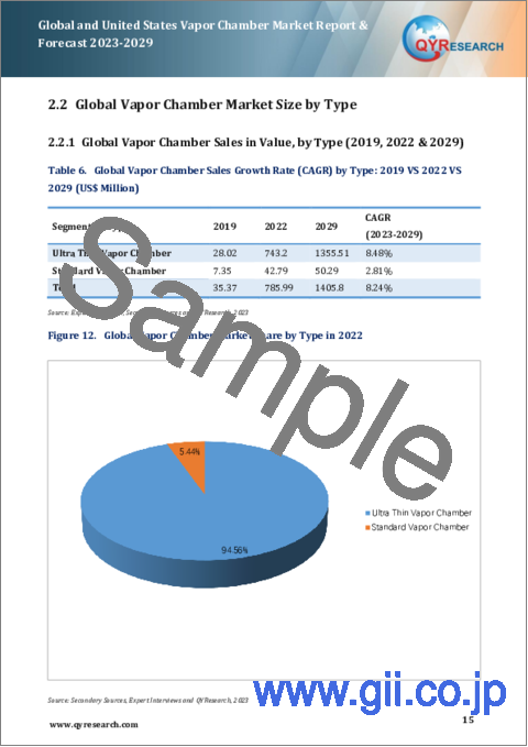 サンプル1：世界および米国のベーパーチャンバー市場：2023-2029年