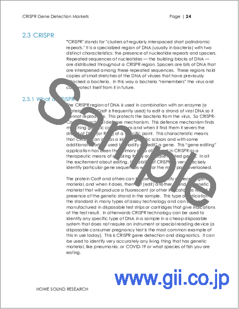 サンプル2：CRISPR遺伝子検出・診断市場：研究、臨床検査、消費者、公共サービス、その他 - エグゼクティブコンサルタントガイド付き（2023年～2027年）