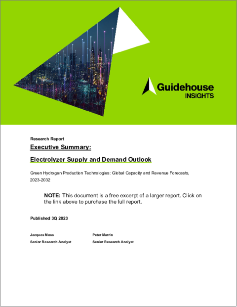表紙：電解槽の需要・供給見通し - グリーン水素の生産技術：世界の生産能力・収益の予測 (2023年～2032年)