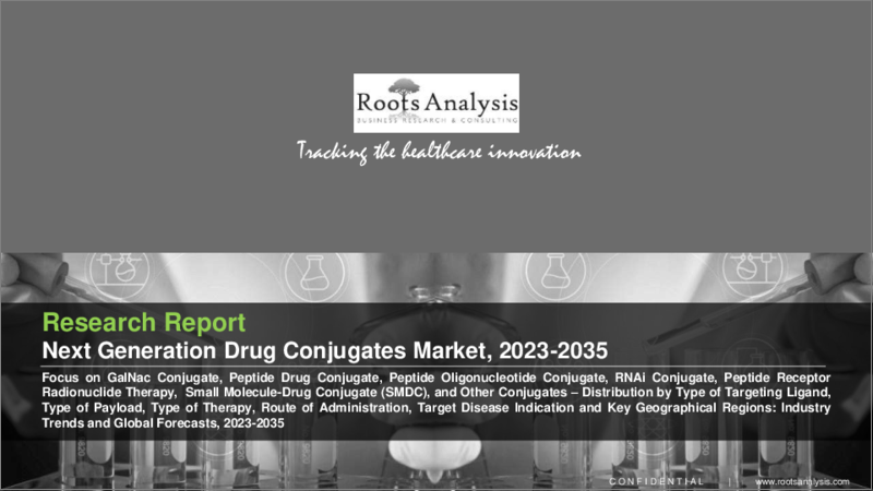 表紙：次世代薬物複合体市場-GalNac/ペプチド薬物/ペプチドオリゴヌクレオチド＆RNAi複合体、ペプチド受容体放射性核種療法、その他の複合体-主要地域：業界動向と世界の予測、2023年～2035年