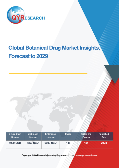 表紙：植物性医薬品の世界市場の考察、予測（～2029年）