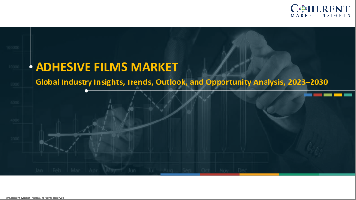 表紙：粘着フィルム市場：フィルム素材タイプ別、製品タイプ別、用途別、最終用途別、地域別- 規模、シェア、展望、機会分析、2023年～2030年
