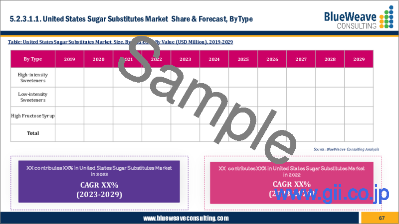 サンプル2：砂糖代替品市場- 世界の規模、シェア、動向分析、機会、予測レポート、2019-2029年