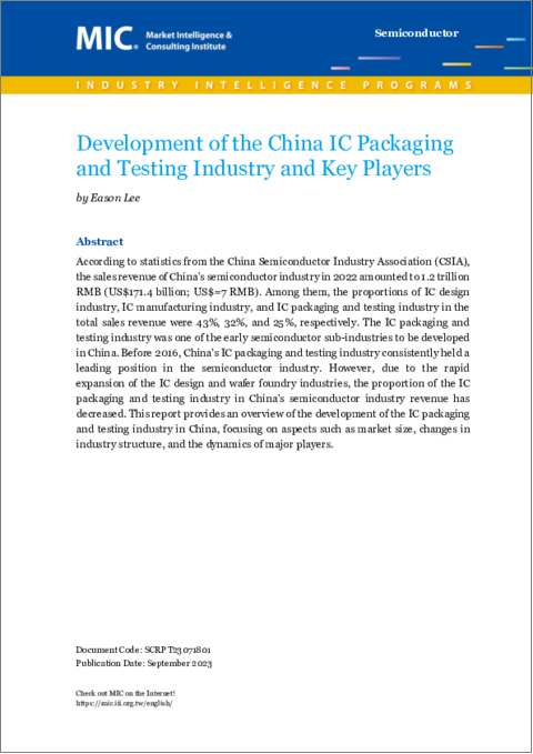 表紙：中国のICパッケージ・検査産業の動向と主要企業
