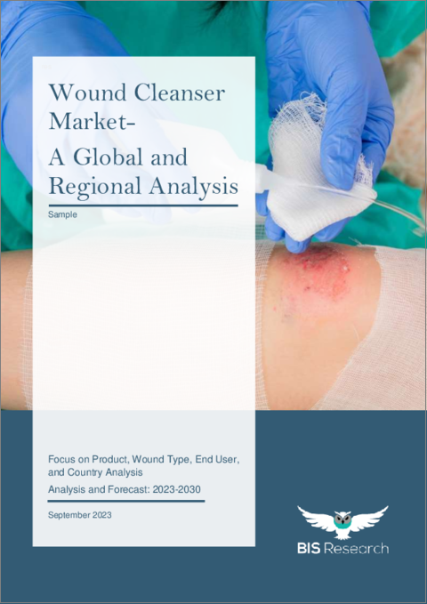 表紙：創傷洗浄剤市場- 世界および地域別分析：製品タイプ別、創傷タイプ別、エンドユーザー別、国別分析 - 分析と予測（2023年～2030年）