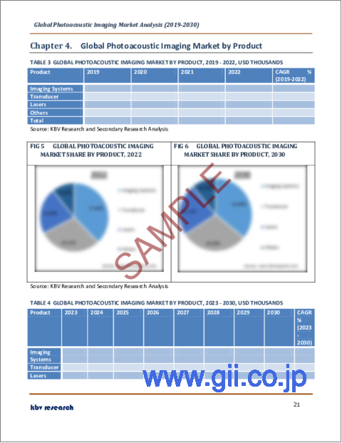 サンプル2：光音響イメージングの世界市場規模、シェア、産業動向分析レポート：製品別、エンドユーザー別、タイプ別、地域別展望と予測、2023年～2030年