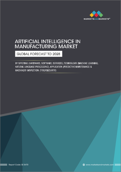 表紙：製造業における人工知能の世界市場：オファリング別、技術別、用途別、業界別、地域別 -2028年までの予測