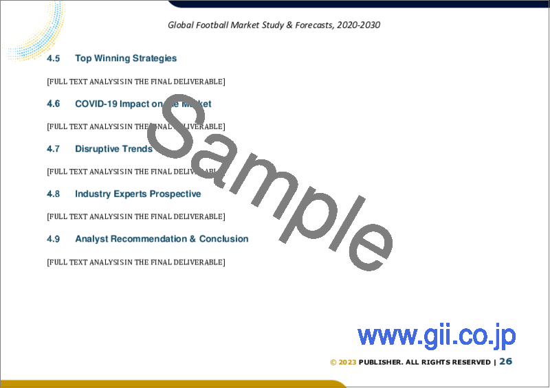 サンプル2：サッカーの世界市場規模調査＆予測、タイプ別、製造プロセス、流通チャネル別、地域分析、2023～2030年