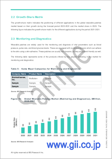 サンプル2：ウェアラブルパッチの世界市場 (2023-2031年)：使用タイプ・用途・エンドユーザー・地域別の分析・予測