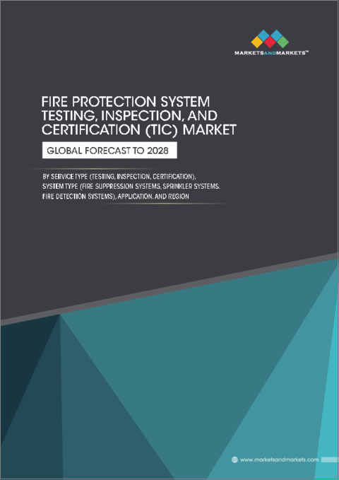 表紙：防火システムTIC (試験・検査・認証) の世界市場 (～2028年)：サービスタイプ・システムタイプ・用途・地域別