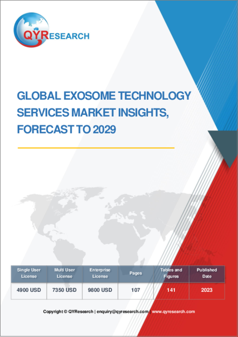 表紙：エクソソーム技術サービスの世界市場の考察、予測（～2029年）