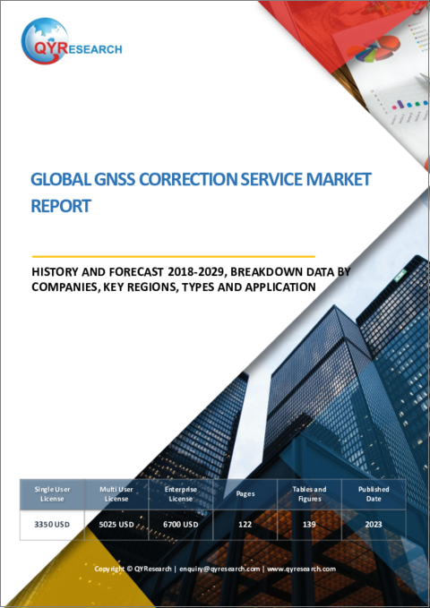 表紙：GNSS補正サービスの世界市場、実績と予測（2018年～2029年）