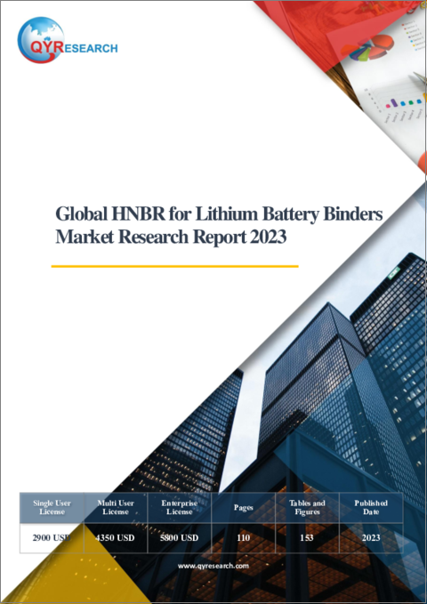 表紙：リチウム電池バインダー向けHNBRの世界市場（2023年）