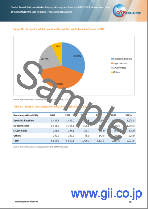 サンプル2：旅行用スーツケースの世界市場：2023-2029年