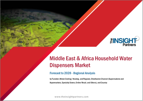 表紙：中東・アフリカの家庭用ウォーターディスペンサー市場2028年までの予測：地域別分析：世界規模分析：機能別、流通経路別